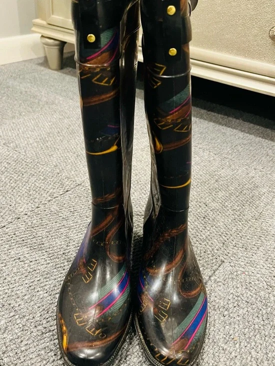 Ralph Lauren equestrian rainboots size 8 - Picture 2 of 7